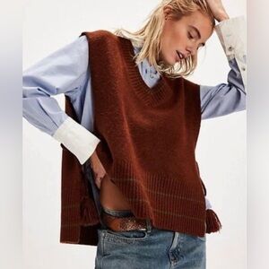 Free People Brown Sweater Vest